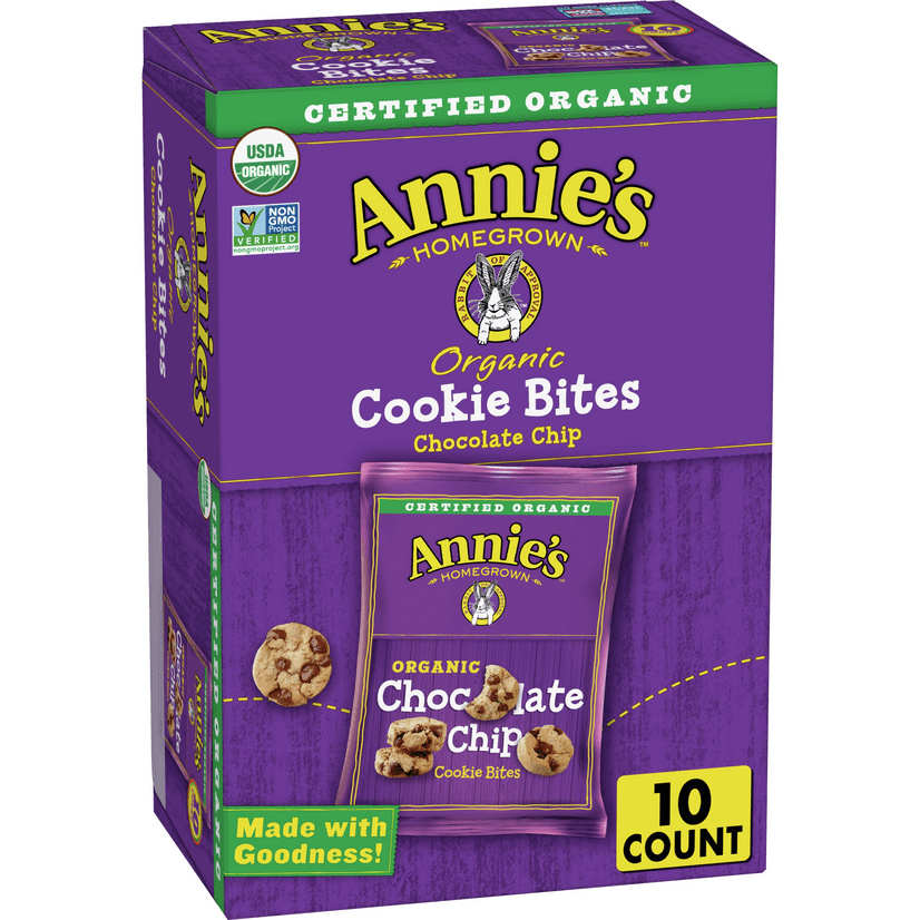 Annie's Organic Chocolate Chip Cookie Bites, 10 Ct, 10.5 oz Walmart