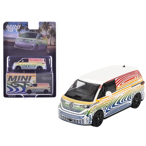 Volkswagen ID. Buzz Van Prototype "Rainbow" Limited Edition 1/64 Diecast Model Car by Mini GT