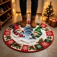 thumbnail image 4 of Sahpxhe Christmas Round Area Rug, 3D Optical Illusion Gnomes Snow Hole Pattern Door Mat for Indoor Home Porch Holiday Decor, 4 of 6