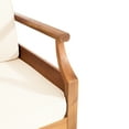 thumbnail image 4 of Edwin Mid-Century Modern Outdoor Patio Acacia Wood Sofa, Slat Design with Cushions, 73" Lounge Chair, Beige+Teak, 4 of 8