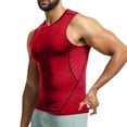 thumbnail image 5 of BXINGOHAI Compression Shirt Men Shapewear Slimming Body Shaper Vest Compression Tank Top Undershirt Red,L, 5 of 6