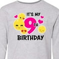 thumbnail image 4 of Inktastic Its My 9th Birthday with Smiling Emoticons Long Sleeve Youth T-Shirt, 4 of 5