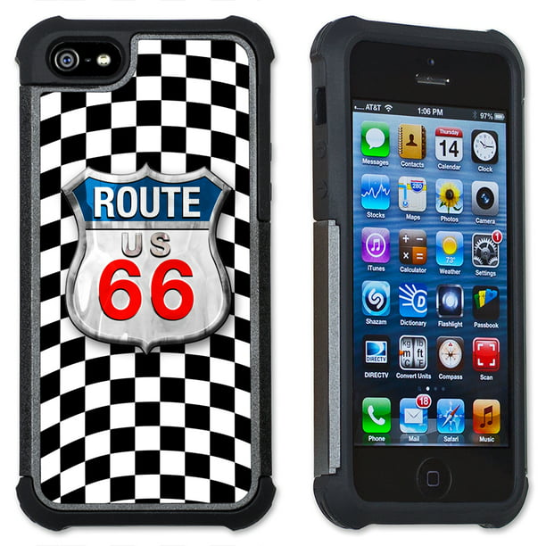 suiker Opknappen Algemeen Apple iPhone 6 Plus / iPhone 6S Plus Cell Phone Case / Cover with Cushioned  Corners - Checkered Flag Route 66 - Walmart.com
