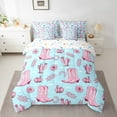 thumbnail image 2 of Erosebridal Farmhouse Cowgirl Boots Bedding Sets Queen Size,Chic Botanical Flower Cactus Comforter Sets with Sheets,Pink Blue Bed in a Bag Queen Size,Ultra Soft Bedroom Decorative Reversible,7-Piece, 2 of 6