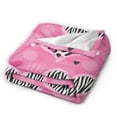 thumbnail image 4 of Pink and Black Zebra Print Flannel Blanket Super Soft Fleece Zebra Print Loves Blanket 50x40, 4 of 6