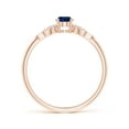 thumbnail image 2 of Angara Natural 0.6 Ct. Blue Sapphire with Diamond Side Stones Ring in 14K Rose Gold for Women (Ring Size: 12), 2 of 8