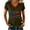 Army Green, variant on Women's 250th Anniversary USA T-Shirt, Patriotic V-Neck Short Sleeve Top, 1776-2026 Independence Day Commemorative Shirt with Contrast Trim, Summer Graphic Tee