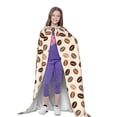 thumbnail image 4 of Honeii Cute Coffee Bean Print Print Poncho Cape, Cloak Coat, Snuggly Hooded Wearable Blanket, Hooded Cape For Teenagers,Halloween Costumes-, 4 of 7
