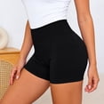 thumbnail image 5 of KANG Fashion Women's V-Waist High-Rise Yoga Shorts Tummy Control & -Lifting Design Breathable Compression Fabric Stylish Athletic Shorts for Running Gym and Workout Black XS, 5 of 7