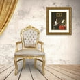 thumbnail image 3 of Bonvin, Francois 26x30 Gold Ornate Wood Framed with Double Matting Museum Art Print Titled - Young Woman with a Mandolin, Portrait of Louison Kohler, 3 of 4