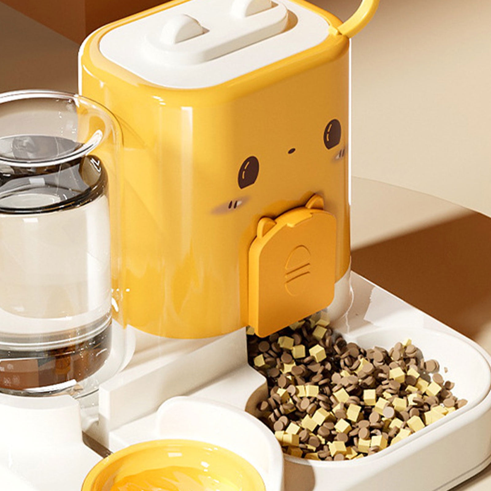 Double Design Automatic Cats Feeders Water Dispenser For Timed Feeding Spill Resistant Bowls Grade