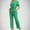 Green, variant on Mqqzkk Two Pieces Outfits for Women Set V-Neck Top & Drawstring Straight Leg Pants With Pocket Stretch Nursing Scrub Set Uniform