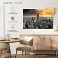 thumbnail image 4 of Elephant Stock Empire State Sunset Pop Wall Art - Horizontal Canvas Wall Art - Living Room Wall Decor - Architecture Canvas - Gray And Yellow Decor - 39" x 26", 4 of 4