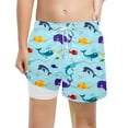thumbnail image 4 of Toddler Swim Trunks Kids Toddler Boys Summer Whale Print Lightweight Breathable Beach Shorts Elastic Waist Swim Trunks with Mesh Lining Kids Swimsuits Sky Blue 5 Years-6 Years, 4 of 4