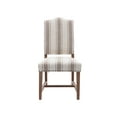 thumbnail image 4 of Guyou Elegant Dining Chairs Set of 2, Mid-century Linen Wooden Farmhouse Parsons Chair with Nailhead Trim for Dining Room, Beige with Brown Stripes, 4 of 12