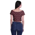 thumbnail image 4 of Moomaya Printed Viscose Crop Top Short Sleeve Zipper Tunic Womens Summer Tops, 4 of 5