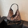 thumbnail image 2 of Bolso bandolera sencillo con doble hombro y estampado de leopardo, estilo universitario, de gran capacidad, con lazo para mujer, novedad de invierno de 2025, 2 of 5