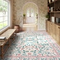 thumbnail image 5 of Lahome 8'x10' Floral Washable Rugs for Living Room, Non Slip Pink Girls Bedroom Rug with Rubber Backing, Soft Ultra Thin Carpet for Nursery Playroom, 5 of 6