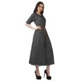 thumbnail image 2 of Moomaya Robe à Manches Courtes Imprimée Plissée Femme Grande Taille Robe Décontractée de Travail, 2 of 4