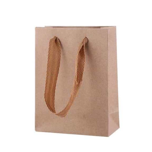 GOOHOCHY  30 Pcs Retro Handbag Party Bulk Plain Birthday Bags for Presents Tote Shopping Khaki