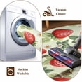 thumbnail image 5 of Red Strawberry Round Rug 3.3ft Washable Circle Entryway Rugs Non Slip Summer Fruits Farmhouse Leaves Flower Pastoral Area Rug Indoor Floor Carpet for Bedroom Kitchen Home Office Dining Room, 5 of 8