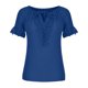 thumbnail image 4 of Pntutb moda damas Casual manga corta cuello en V sólido encaje suelto mujeres blusa tops Pntutb Pntutb-6142, 4 of 9