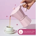 thumbnail image 2 of Paris Hilton Stovetop Espresso And Coffee Maker Italian & Cuban Style Coffee Pot With Iconic Heart Knob Perfect For Rich Aromatic Espresso Makes Up To 6 Espresso Cups Pink, 2 of 5