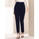 thumbnail image 4 of Pantalón de terciopelo de pierna ancha Allegra K Elástica con bolsillos y cintura alta Azul L, 4 of 6