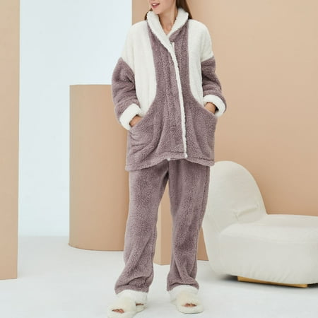 

Haykey Pajamas for Women Lovely Sweet Winter Fashion Lovely Casual Thickened Warm Pajama Suit