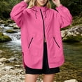 thumbnail image 6 of DYTTDG Women's Lightweight Hooded Zip-Up Jacket Long Sleeve Solid Casual Windbreaker Drawstring Waist Zipper Pockets Outerwear, 6 of 8