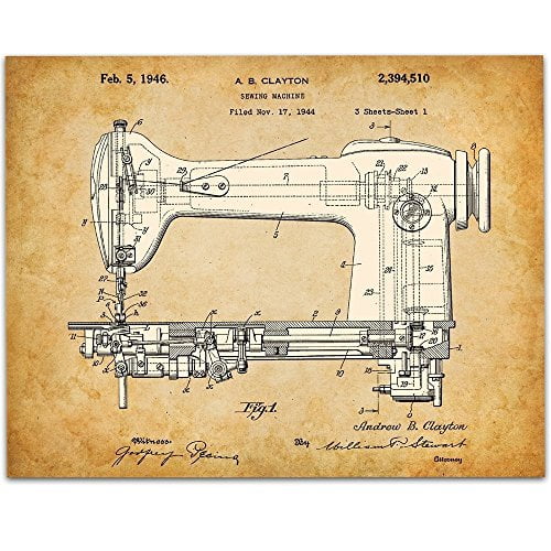 Singer Sewing Machine Patent 11x14 Unframed Patent Print Great