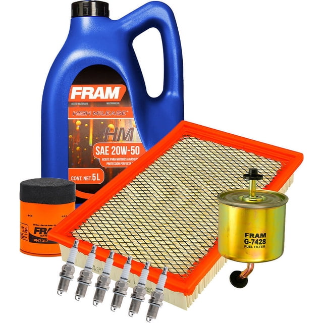 Kit De Afinación Con Aceite 20W50 Mineral, Bujías Cobre, Filtro De Aire, Filtro De Aceite Y Filtro De Combustible 10 Piezas Compatible con Ford Probe V6 2.5L DE 1993 A 1997
