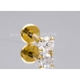 thumbnail image 2 of Solid 14K Yellow Gold 16G 6mm Post Labret Studs Lip Monroe Tragus Cartilage Earring Stud 3mm(0.11ct) Moissanite Gemstone Internally Threaded - 6YGLBR_3MNT, 2 of 5