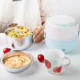 thumbnail image 2 of Electric Lunch Box Food Warmer - Detachable Stainless Steel Food Warming Rice Cooker - (Blue), 2 of 5