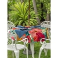 thumbnail image 3 of Outdoor Tablecloth with Umbrella Hole for Patio/Picnic/Party/Camping, Bohemia Floral Waterproof Table Cloth Round Cover Washable, Modern Rustic Poppies Flower Leaves Watercolor (Dia 60"), 3 of 9