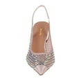 thumbnail image 3 of XYD Women Rhinestone Studs Sheer Mesh Slingback Pumps Pointed Toe Mid Thin Heels Evening Party Formal Shoes Size 15.5 Pink, 3 of 4