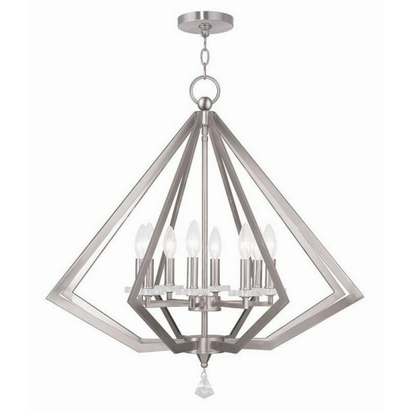 8 Light Chandelier in Mid Century Modern Style 28 inches Wide By 28 inches High-Brushed Nickel Finish Bailey Street Home 218-Bel-1764512