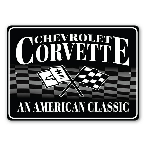 Chevrolet Corvette American Classic Aluminum Metal Decor Sign - 10x14 inches