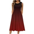 thumbnail image 2 of FDGIU 2025 Women's Summer Casual Dress - Sleeveless Sundress with Pockets, Flared Midi Swing Dress for Beach/Vacation, 2 of 6