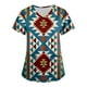 thumbnail image 1 of Gibobby Camisetas Mujer Manga Corta Camiseta manga corta con cuello redondo étnica occidental con estampado Vintage verano para mujer(Vino,XL), 1 of 3