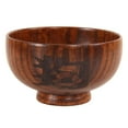 thumbnail image 2 of Japanese Wooden Bowl Round Soup Rice Cereal Food Serving Wood, 2 of 9