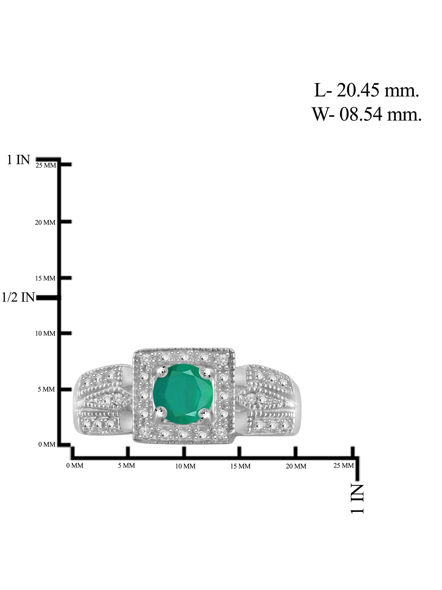 JewelersClub Emerald Ring Birthstone Jewelry – 0.45 Carat Emerald 0.925 Sterling Silver Ring Jewelry with White Diamond Accent – Gemstone Rings with Hypoallergenic 0.925 Sterling Silver Band