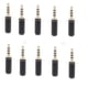 thumbnail image 1 of 10x 4 Polos 3.5mm 1/8 " Reparación Adaptador De Enchufe De Auriculares Video Negro, 1 of 9