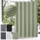 thumbnail image 1 of Cortina de ducha Heavy Duty Waffle Textura | Tela gruesa de poliéster 256GSM con peso | Filtrado de luz de 71x71 pulgadas | Repelente al agua resistente a manchas | Blanco Gris Verde Negro | 12, 1 of 9
