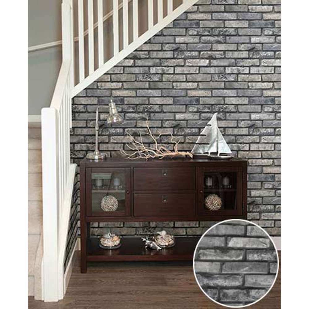 The Lakeside Collection Prepasted Brick Wallpaper