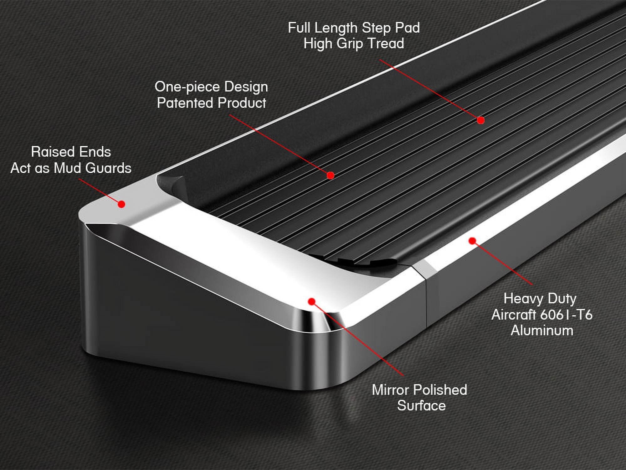 APS iBoard Style Running Boards Style Compatible with Jeep Grand Cherokee 2011-2021 (Exclude Diesel Will Not Fit with OE Skirt Cladding) (Nerf Bars Side Steps Side Bars)
