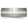thumbnail image 4 of Chisel Titanium Brushed with Sterling Silver Inlay 8.2mm Band - Ring Size 11.5, 4 of 8