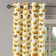 thumbnail image 2 of Emoticon Grommet Curtain, Smiling Face Character Illustration Feeling Happy Cool Surprised and in Love, 2-Panel Window Drapes for Bedroom Living Room, 50" x 120", Yellow Black Red, by Ambesonne, 2 of 6