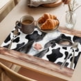 thumbnail image 3 of Cow Printed Placemats Set of 4 Farmhouse Watercolor Country Wooden Grain Place Mats Indoor Wipeable Table Mats Washable Cloth Dining Table Placemats for Kitchen Holiday Party Home Decor 13x19 Inch, 3 of 9