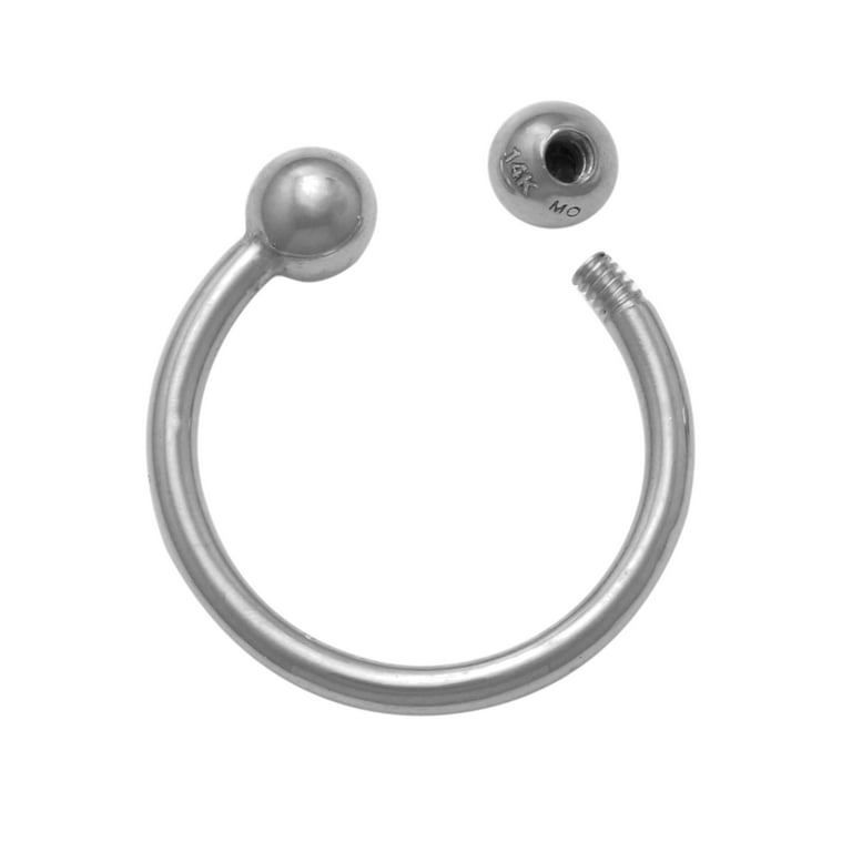 Stainless steel piercing - simple horse-shoe with glossy balls, width 4 mm